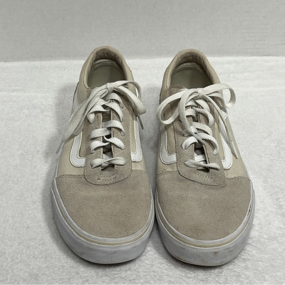 VANS Off The Wall Lace-Up Womens Sneakers Size 9.5 Style 721356 Off White/Cream - Picture 2 of 13
